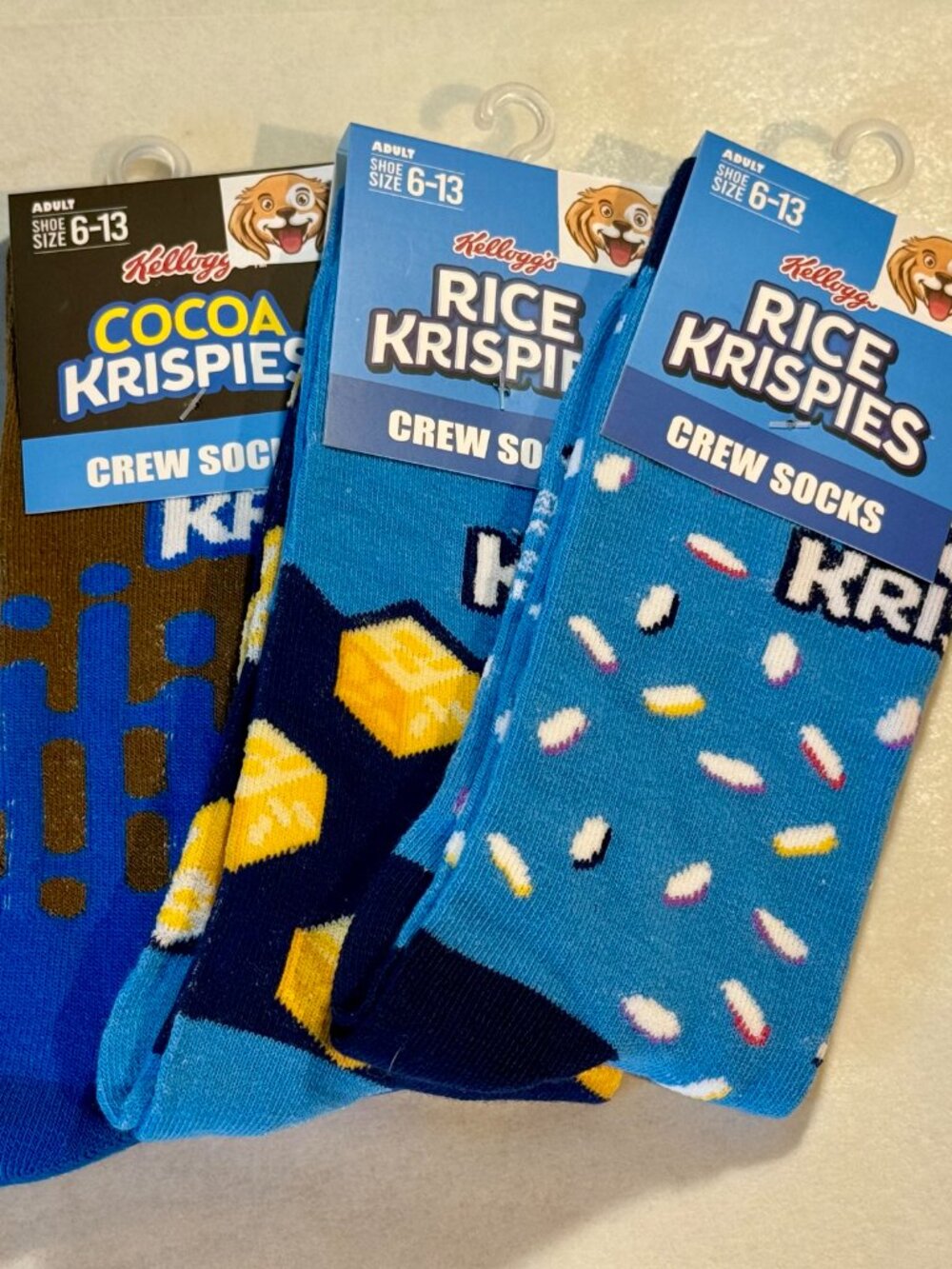 3 Pairs Rice Krispies Novelty Crew Socks Size 6-12/13 OSFM